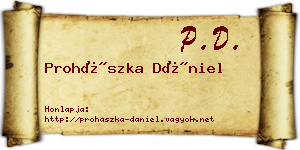 Prohászka Dániel névjegykártya